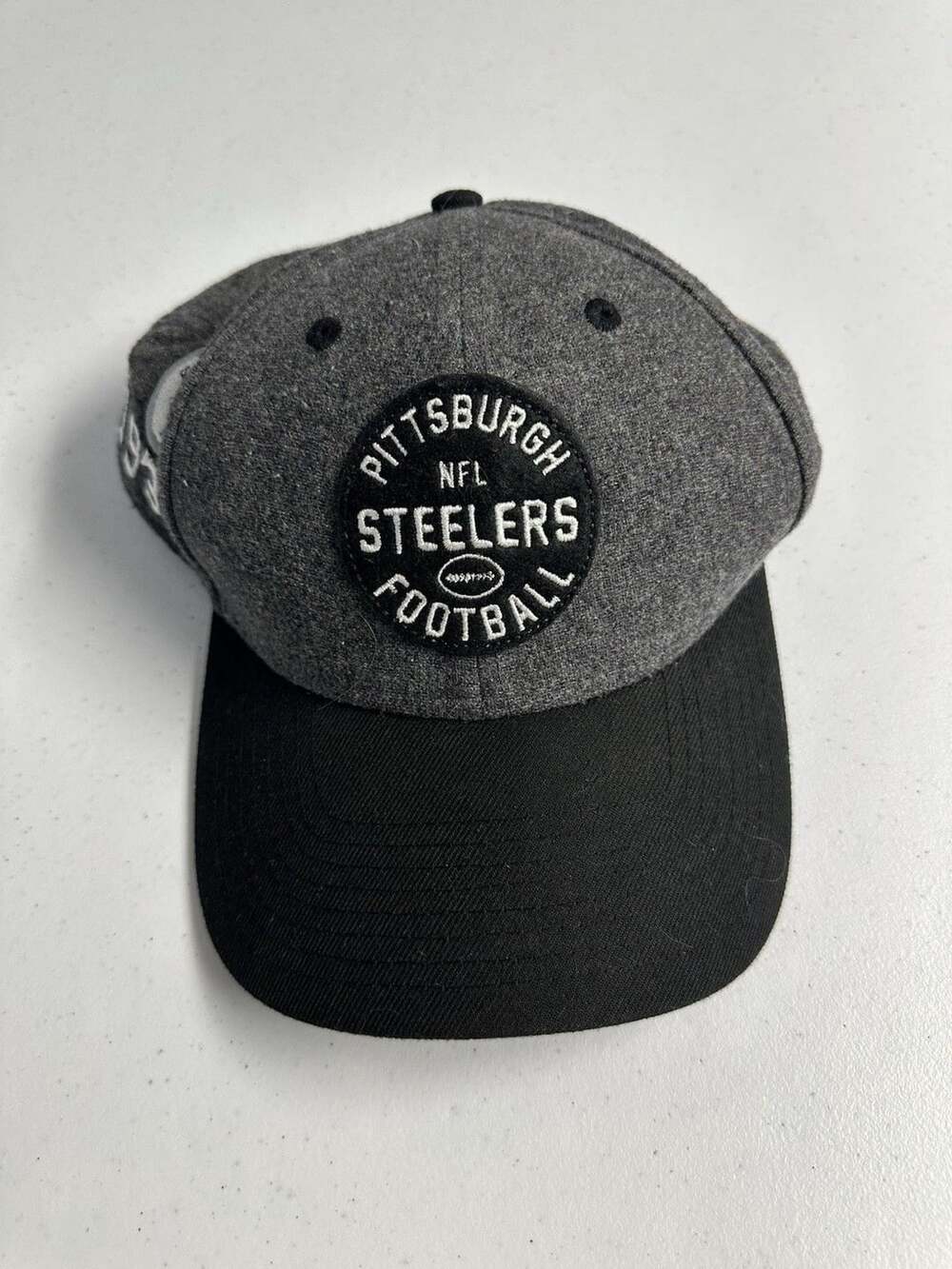 Pittsburgh Steelers, New Era 9fifty Fitted Hat Cap Gray Black, NFL 100, AFC